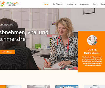 Webschmiede Referenz - Dr. med. Nadine Wimmer - Screenshot